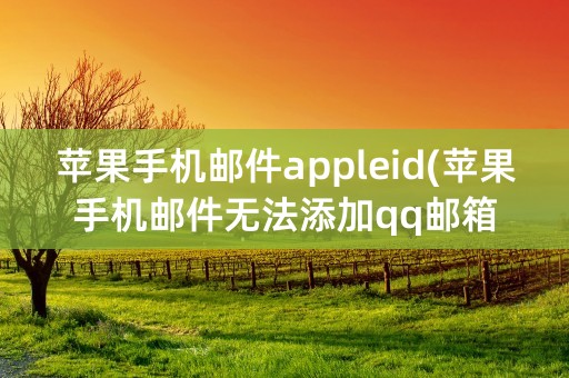 苹果手机邮件appleid(苹果手机邮件无法添加qq邮箱)