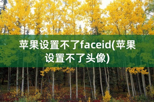 苹果设置不了faceid(苹果设置不了头像)