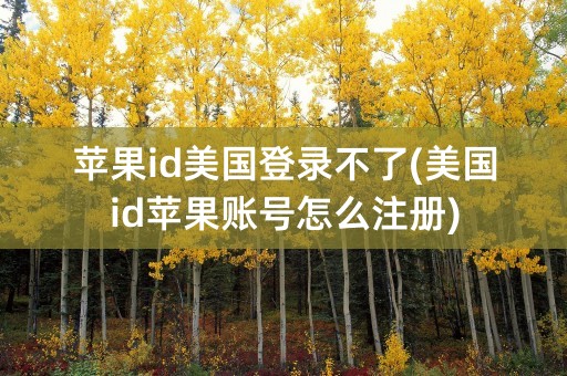 苹果id美国登录不了(美国id苹果账号怎么注册)