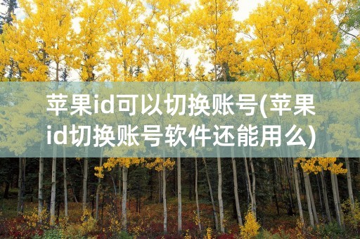 苹果id可以切换账号(苹果id切换账号软件还能用么)