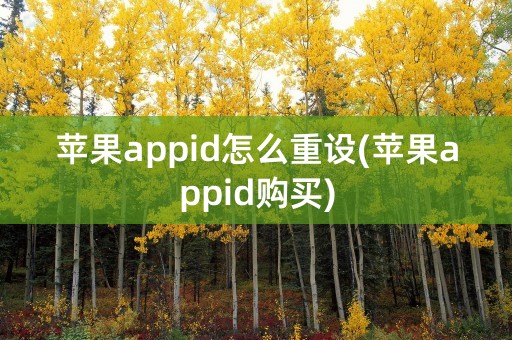 苹果appid怎么重设(苹果appid购买)