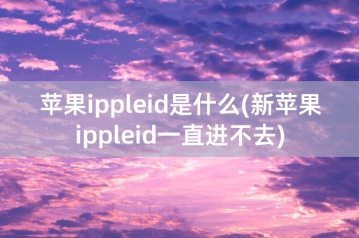 苹果ippleid是什么(新苹果ippleid一直进不去)