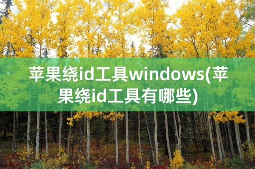 苹果绕id工具windows(苹果绕id工具有哪些)