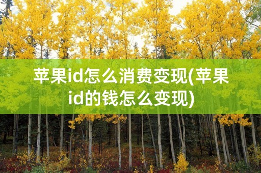 苹果id怎么消费变现(苹果id的钱怎么变现)