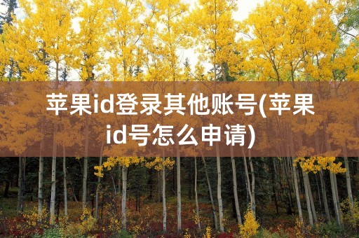 苹果id登录其他账号(苹果id号怎么申请)