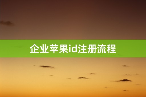 企业苹果id注册流程