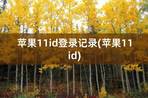 苹果11id登录记录(苹果11id)