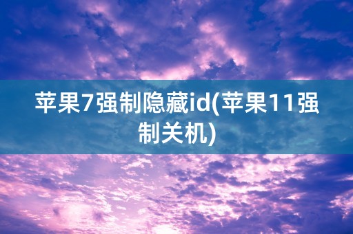 苹果7强制隐藏id(苹果11强制关机)