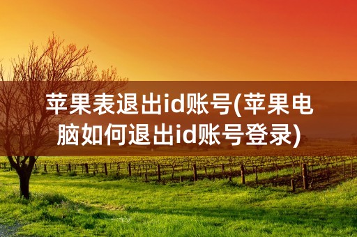 苹果表退出id账号(苹果电脑如何退出id账号登录)