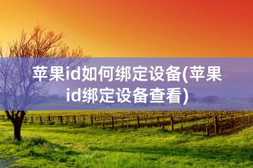 苹果id如何绑定设备(苹果id绑定设备查看)