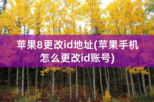 苹果8更改id地址(苹果手机怎么更改id账号)