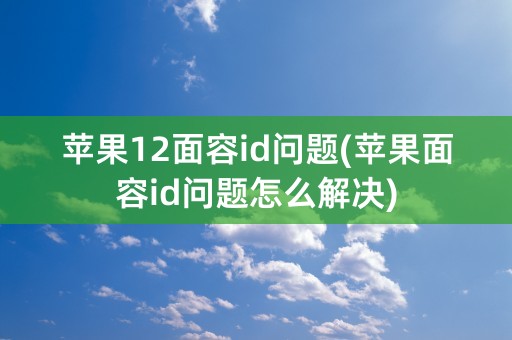 苹果12面容id问题(苹果面容id问题怎么解决)