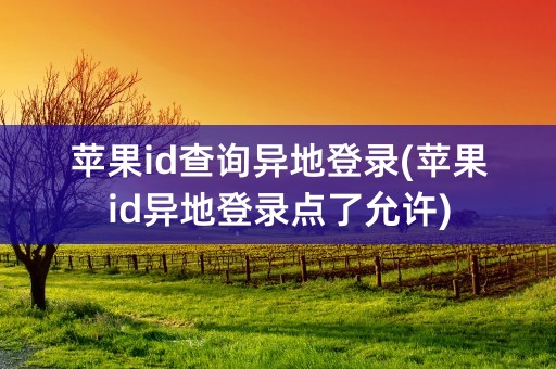 苹果id查询异地登录(苹果id异地登录点了允许)