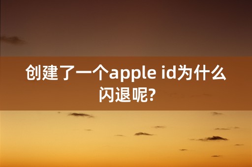 创建了一个apple id为什么闪退呢?