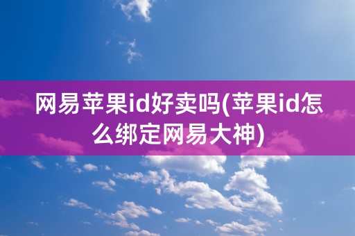 网易苹果id好卖吗(苹果id怎么绑定网易大神)