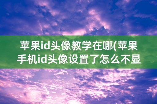 苹果id头像教学在哪(苹果手机id头像设置了怎么不显示)