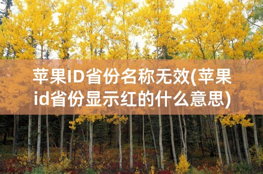 苹果ID省份名称无效(苹果id省份显示红的什么意思)