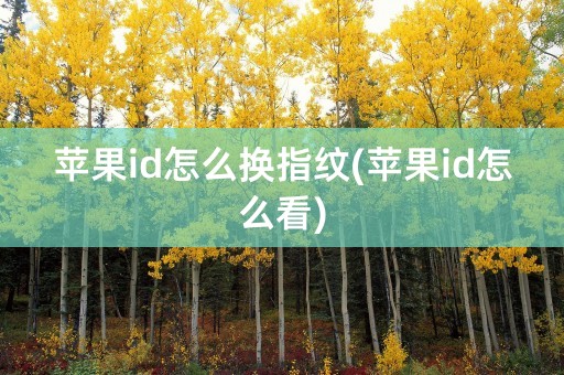 苹果id怎么换指纹(苹果id怎么看)