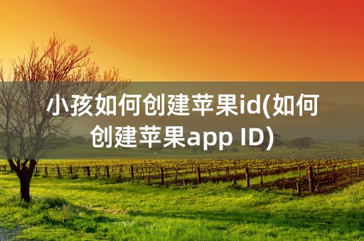 小孩如何创建苹果id(如何创建苹果app ID)