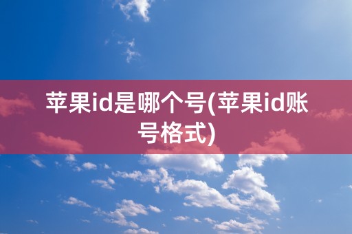 苹果id是哪个号(苹果id账号格式)