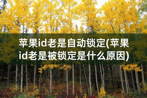 苹果id老是自动锁定(苹果id老是被锁定是什么原因)