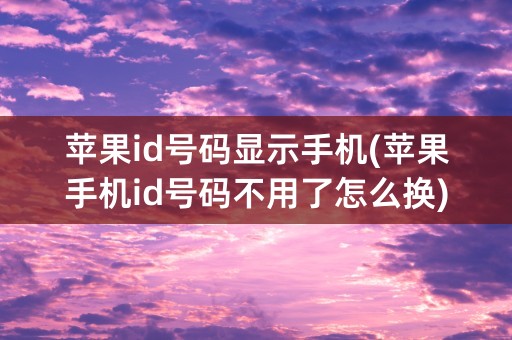 苹果id号码显示手机(苹果手机id号码不用了怎么换)