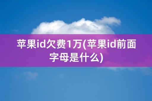 苹果id欠费1万(苹果id前面字母是什么)