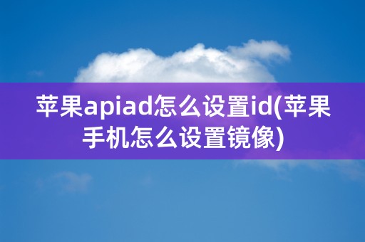 苹果apiad怎么设置id(苹果手机怎么设置镜像)