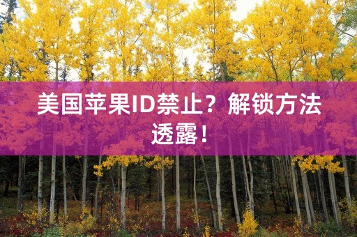 美国苹果ID禁止？解锁方法透露！