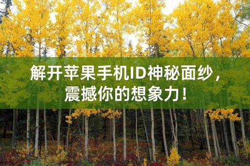 解开苹果手机ID神秘面纱，震撼你的想象力！