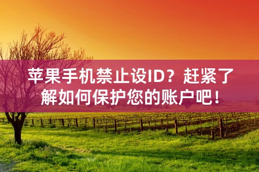 苹果手机禁止设ID？赶紧了解如何保护您的账户吧！