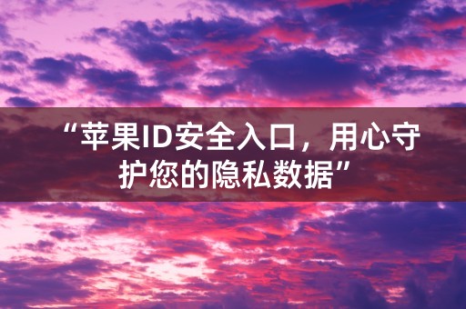 “苹果ID安全入口，用心守护您的隐私数据”