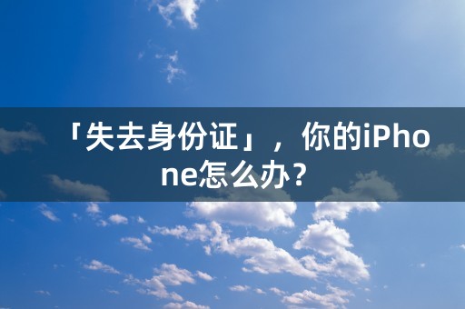 「失去身份证」，你的iPhone怎么办？