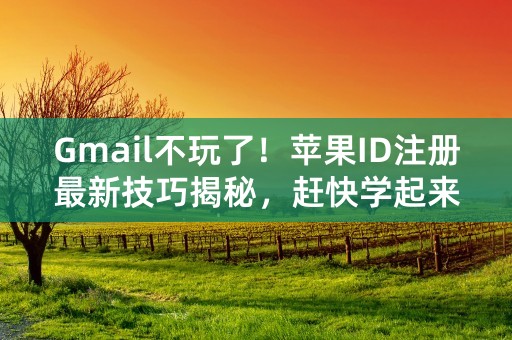 Gmail不玩了！苹果ID注册最新技巧揭秘，赶快学起来！