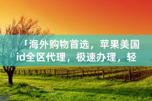 「海外购物首选，苹果美国id全区代理，极速办理，轻松省钱」