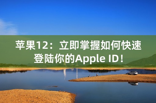 苹果12：立即掌握如何快速登陆你的Apple ID！