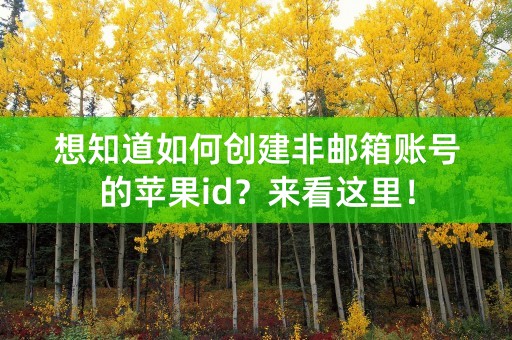 想知道如何创建非邮箱账号的苹果id？来看这里！