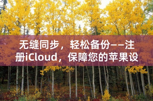 无缝同步，轻松备份——注册iCloud，保障您的苹果设备数据