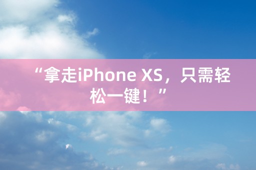 “拿走iPhone XS，只需轻松一键！”