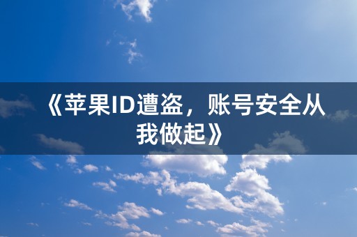 《苹果ID遭盗，账号安全从我做起》