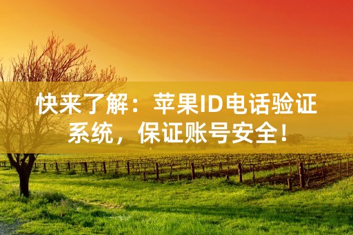 快来了解：苹果ID电话验证系统，保证账号安全！