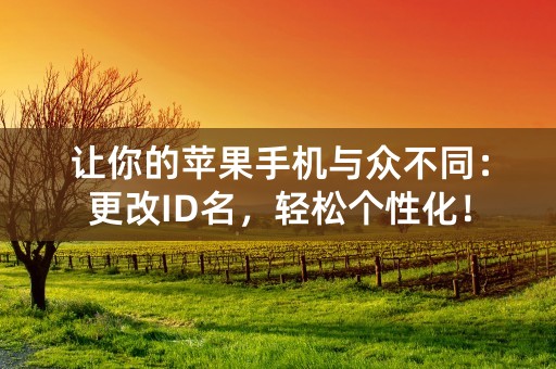 让你的苹果手机与众不同：更改ID名，轻松个性化！