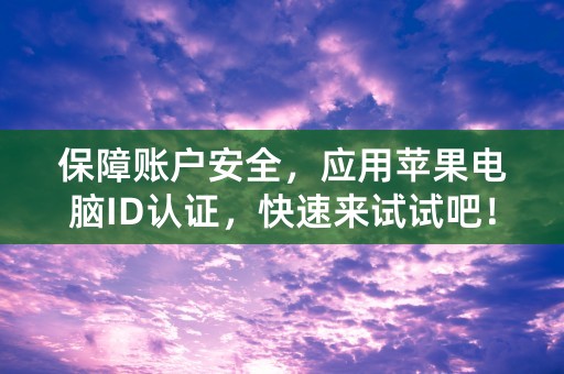 保障账户安全，应用苹果电脑ID认证，快速来试试吧！