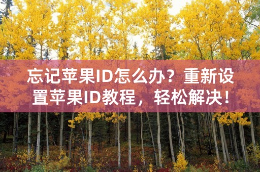 忘记苹果ID怎么办？重新设置苹果ID教程，轻松解决！