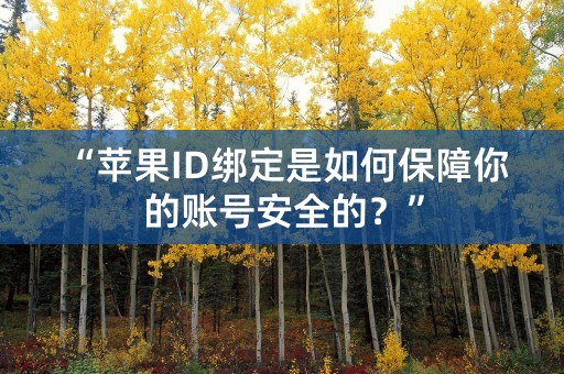 “苹果ID绑定是如何保障你的账号安全的？”