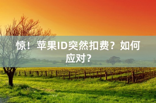 惊！苹果ID突然扣费？如何应对？