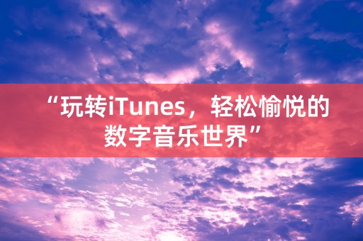 “玩转iTunes，轻松愉悦的数字音乐世界”