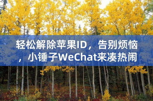 轻松解除苹果ID，告别烦恼，小锤子WeChat来凑热闹！