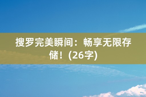 搜罗完美瞬间：畅享无限存储！(26字)