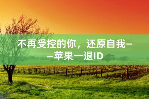 不再受控的你，还原自我——苹果一退ID